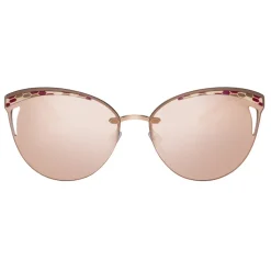 Bulgari - Serpentine Rainbow Scales - Semi-rimless Cat Eye Sunglasses - Pink - Serpenti Collection - Bulgari Eyewear - Avvenice