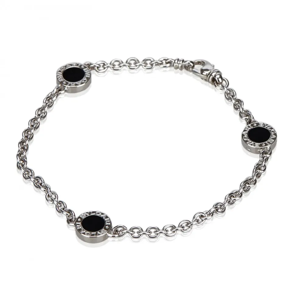 Bulgari Vintage - 18K Onyx Station Bracelet - Bvlgari Bracelet in 18K White Gold - Luxury High Quality - Avvenice