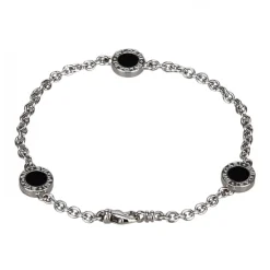 Bulgari Vintage - 18K Onyx Station Bracelet - Bvlgari Bracelet in 18K White Gold - Luxury High Quality - Avvenice