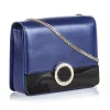 Bulgari Vintage - Leather Bulgari Chain Crossbody Bag - Blue Black - Leather and Calf Crossbody Bag - Luxury High Quality - Avvenice
