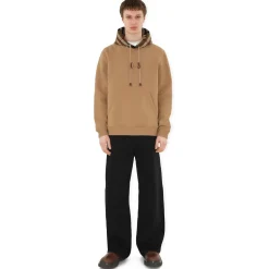Burberry - Check Trim Cotton Blend Hoodie - Camel - Exclusive Burberry Collection - Avvenice