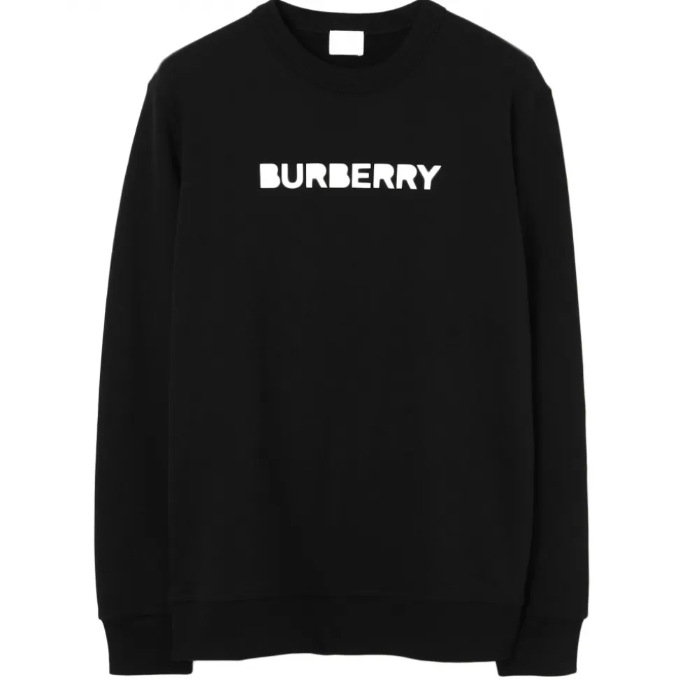 Burberry - Logo Cotton Sweatshirt - Black - Exclusive Burberry Collection - Avvenice