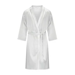 by Dariia Day - Long Silk Robe - Silver Grey - Fashion - New Collection - Mulberry Silk - Artisan Silk Robe - Luxury - Avvenice