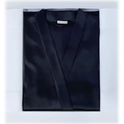 by Dariia Day - Long Silk Robe - Midnight Black - Fashion - New Collection - Mulberry Silk - Artisan Silk Robe - Luxury - Avvenice