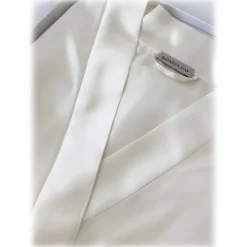 by Dariia Day - Long Silk Robe - Powder White - Fashion - New Collection - Mulberry Silk - Artisan Silk Robe - Luxury - Avvenice