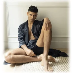 by Dariia Day - Silk Boxers - Midnight Black - Fashion - New Collection - Mulberry Silk - Artisan Silk Boxers - Luxury - Avvenice