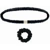 by Dariia Day - Silk Headband and Scrunchie Set - Midnight Black - Mulberry Silk - Silk Headband and Scrunchie - Luxury - Avvenice