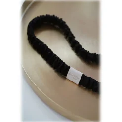 by Dariia Day - Silk Headband and Scrunchie Set - Midnight Black - Mulberry Silk - Silk Headband and Scrunchie - Luxury - Avvenice