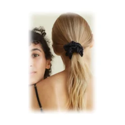by Dariia Day - Silk Headband and Scrunchie Set - Midnight Black - Mulberry Silk - Silk Headband and Scrunchie - Luxury - Avvenice