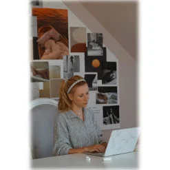 by Dariia Day - Silk Headband - Silver Grey - Fashion - New Collection - Mulberry Silk - Artisan Silk Headband - Luxury - Avvenice