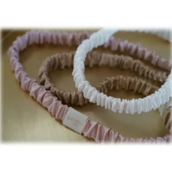by Dariia Day - Silk Headband and Scrunchie Set - Powder White - Mulberry Silk - Artisan Silk Headband and Scrunchie - Luxury - Avvenice