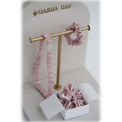 by Dariia Day - Silk Headband and Scrunchie Set - Blush Pink - Fashion - Mulberry Silk - Silk Headband and Scrunchie - Luxury - Avvenice