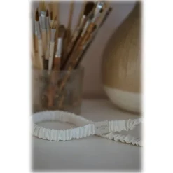 by Dariia Day - Silk Headband - Powder White - Fashion - Mulberry Silk - Artisan Silk Headband - Luxury - Avvenice