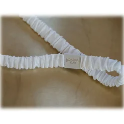 by Dariia Day - Silk Headband - Powder White - Fashion - Mulberry Silk - Artisan Silk Headband - Luxury - Avvenice