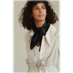 by Dariia Day - Silk Scarf Square - Black Midnight - Fashion - New Collection - Mulberry Silk - Artisan Silk Scarf - Luxury - Avvenice
