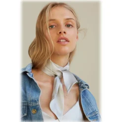 by Dariia Day - Silk Scarf Long - Silver Grey - Fashion - New Collection - Mulberry Silk - Artisan Silk Scarf - Luxury - Avvenice