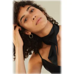 by Dariia Day - Silk Scarf Long - Black Midnight - Fashion - New Collection - Mulberry Silk - Artisan Silk Scarf - Luxury - Avvenice