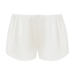 by Dariia Day - Silk Shorts - Powder White - Fashion - New Collection - Mulberry Silk - Artisan Silk Shorts - Luxury - Avvenice