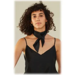 by Dariia Day - Silk Top - Midnight Black - Fashion - New Collection - Mulberry Silk - Artisan Silk Top - Luxury - Avvenice