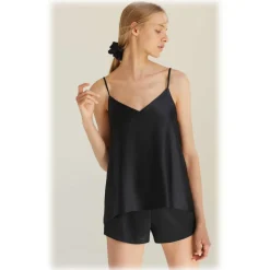 by Dariia Day - Silk Top - Midnight Black - Fashion - New Collection - Mulberry Silk - Artisan Silk Top - Luxury - Avvenice