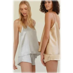 by Dariia Day - Silk Top - Silver Grey - Fashion - New Collection - Mulberry Silk - Artisan Silk Top - Luxury - Avvenice