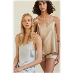 by Dariia Day - Silk Top - French Beige - Fashion - New Collection - Mulberry Silk - Artisan Silk Top - Luxury - Avvenice