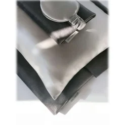 by Dariia Day - Silk Travel Set - Silver Grey - Bedding - Home - Mulberry Silk - Artisan Silk Pillowcase - Luxury - Avvenice