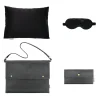 by Dariia Day - Silk Travel Set - Black Midnight - Bedding - Home - Mulberry Silk - Artisan Silk Pillowcase - Luxury - Avvenice