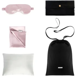 by Dariia Day - Silk Travel Set - Blush Pink - Fashion - New Collection - Mulberry Silk - Artisan Silk Travel Set - Luxury - Avvenice