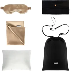 by Dariia Day - Silk Travel Set - French Beige - Fashion - New Collection - Mulberry Silk - Artisan Silk Travel Set - Luxury - Avvenice