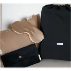 by Dariia Day - Silk Travel Set - French Beige - Fashion - New Collection - Mulberry Silk - Artisan Silk Travel Set - Luxury - Avvenice