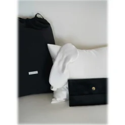 by Dariia Day - Silk Travel Set - Powder White - Mulberry Silk - Artisan Silk Travel Set - Luxury - Avvenice