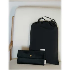 by Dariia Day - Silk Travel Set - Midnight Black - Mulberry Silk - Artisan Silk Travel Set - Luxury - Avvenice