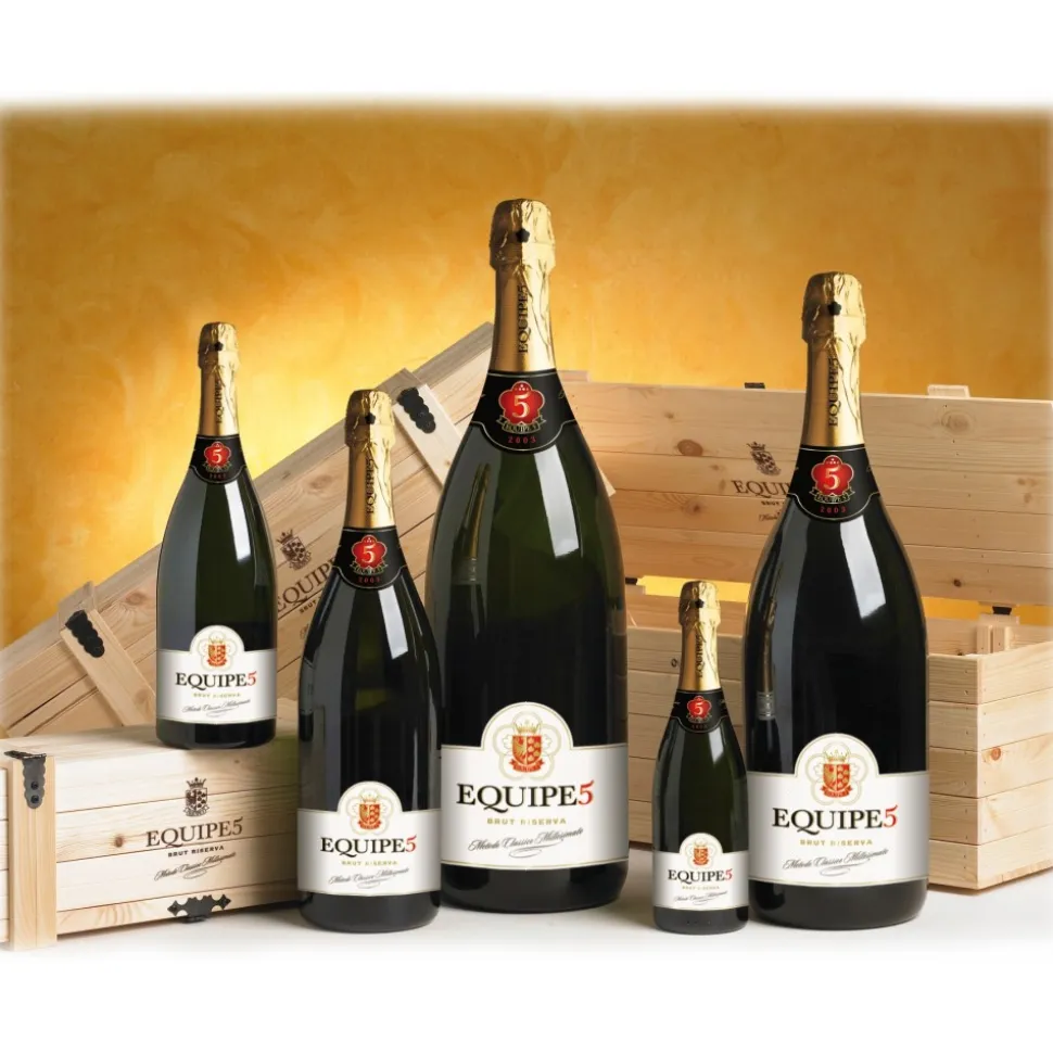 Cantina di Soave - Equipe5 - Sparkling Brut D.O.C. - Mathusalem with Wooden Case - 6 l - Sparkling Wines Classic Method Talent - Avvenice