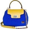CapriNina - Capriccio - Fine Bag Handmade in Capri - Yellow Blue - Handmade in Italy - Exclusive Luxury - Avvenice