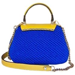 CapriNina - Capriccio - Fine Bag Handmade in Capri - Yellow Blue - Handmade in Italy - Exclusive Luxury - Avvenice