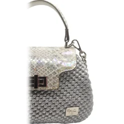 CapriNina - Capriccio - Fine Bag Handmade in Capri - Silver - Handmade in Italy - Exclusive Luxury - Avvenice