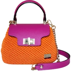 CapriNina - Capriccio - Fine Bag Handmade in Capri - Orange Fuchsia - Handmade in Italy - Exclusive Luxury - Avvenice