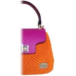 CapriNina - Capriccio - Fine Bag Handmade in Capri - Orange Fuchsia - Handmade in Italy - Exclusive Luxury - Avvenice