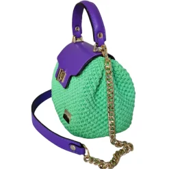CapriNina - Capriccio - Fine Bag Handmade in Capri - Violet Green - Handmade in Italy - Exclusive Luxury - Avvenice
