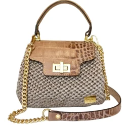 CapriNina - Capriccio - Fine Bag Handmade in Capri - Beige - Handmade in Italy - Exclusive Luxury - Avvenice