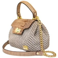 CapriNina - Capriccio - Fine Bag Handmade in Capri - Beige - Handmade in Italy - Exclusive Luxury - Avvenice