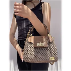 CapriNina - Capriccio - Fine Bag Handmade in Capri - Beige - Handmade in Italy - Exclusive Luxury - Avvenice