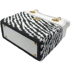 CapriNina - CapriDì Mini - Fine Bag Handmade in Capri - White Zebra - Handmade in Italy - Exclusive Luxury - Avvenice