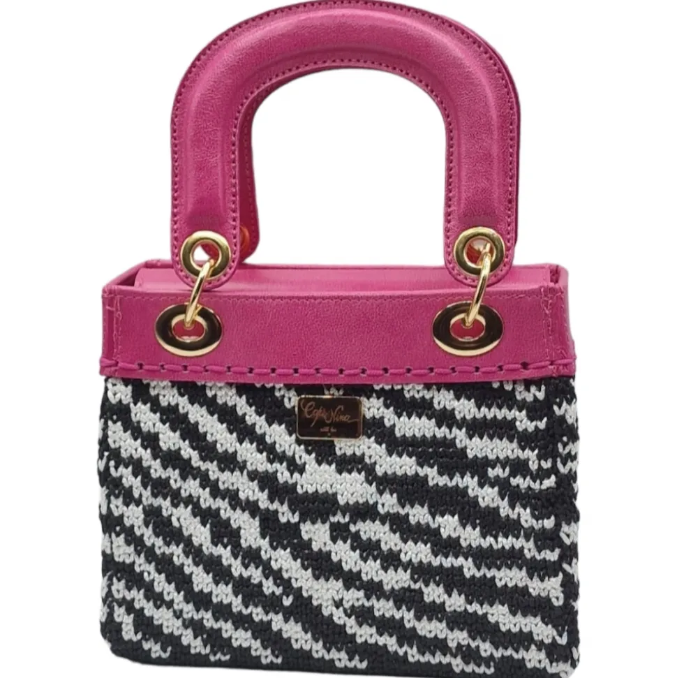 CapriNina - CapriDì Mini - Fine Bag Handmade in Capri - Pink Zebra - Handmade in Italy - Exclusive Luxury - Avvenice