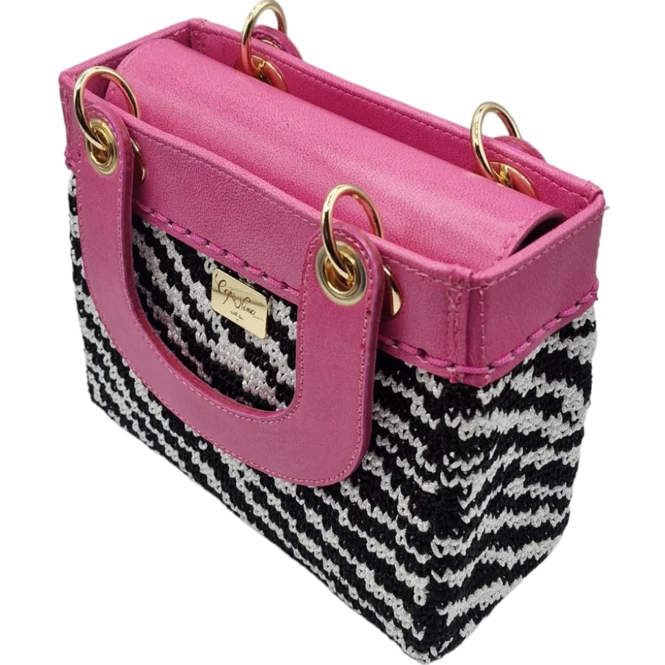 CapriNina - CapriDì Mini - Fine Bag Handmade in Capri - Pink Zebra - Handmade in Italy - Exclusive Luxury - Avvenice