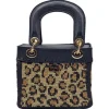 CapriNina - CapriDì Mini - Fine Bag Handmade in Capri - Black Leopard - Handmade in Italy - Exclusive Luxury - Avvenice