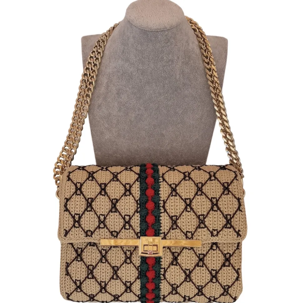 CapriNina - CapriGu - Fine Bag Handmade in Capri - Beige - Handmade in Italy - Exclusive Luxury - Avvenice