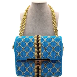 CapriNina - CapriGu - Fine Bag Handmade in Capri - Turquoise - Handmade in Italy - Exclusive Luxury - Avvenice