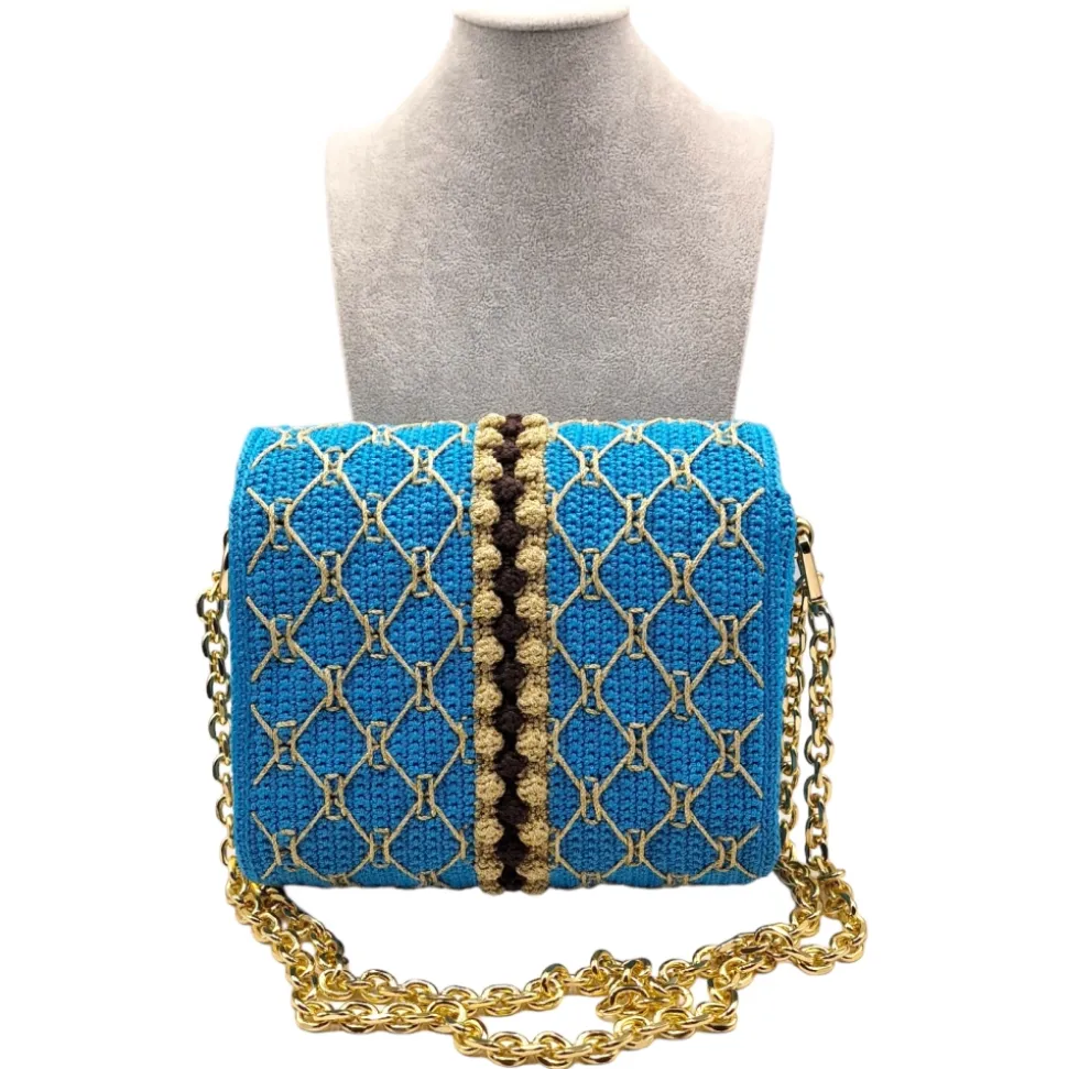 CapriNina - CapriGu - Fine Bag Handmade in Capri - Turquoise - Handmade in Italy - Exclusive Luxury - Avvenice